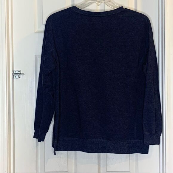 Wildfox Statement Sweatshirt Navy Social Embroidered Size Medium - Picture 9 of 9